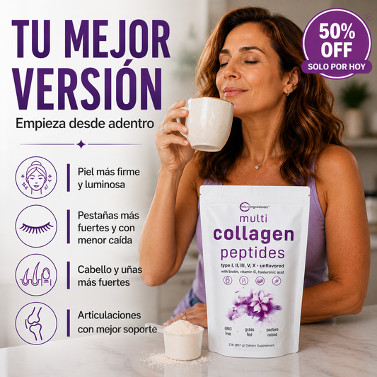 Collagen Peptides Multi 5 en 1, con Biotina, Vitamina C y Ácido Hialurónico