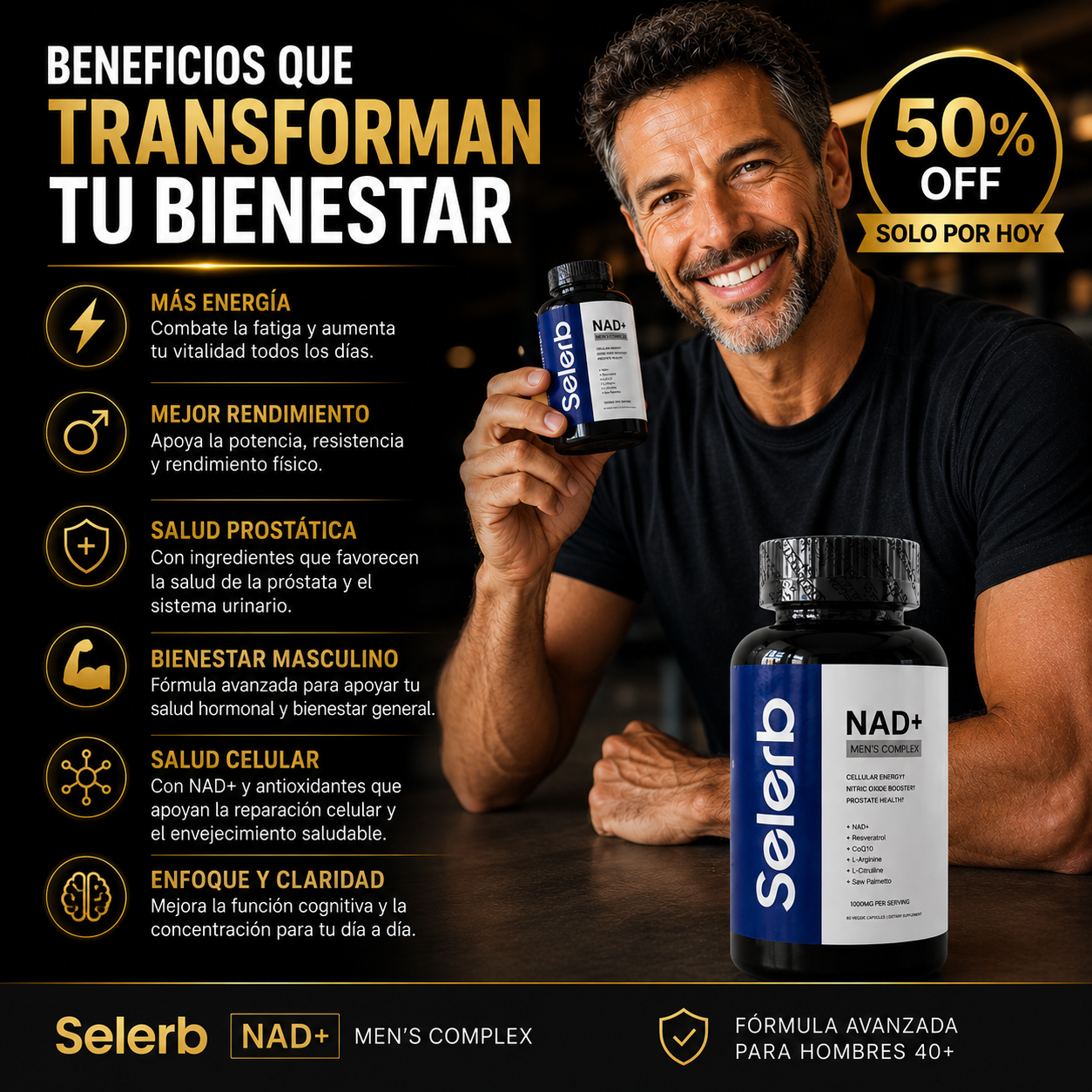 Selerb NAD+ Más Energía, Más confianza, Más Vitalidad