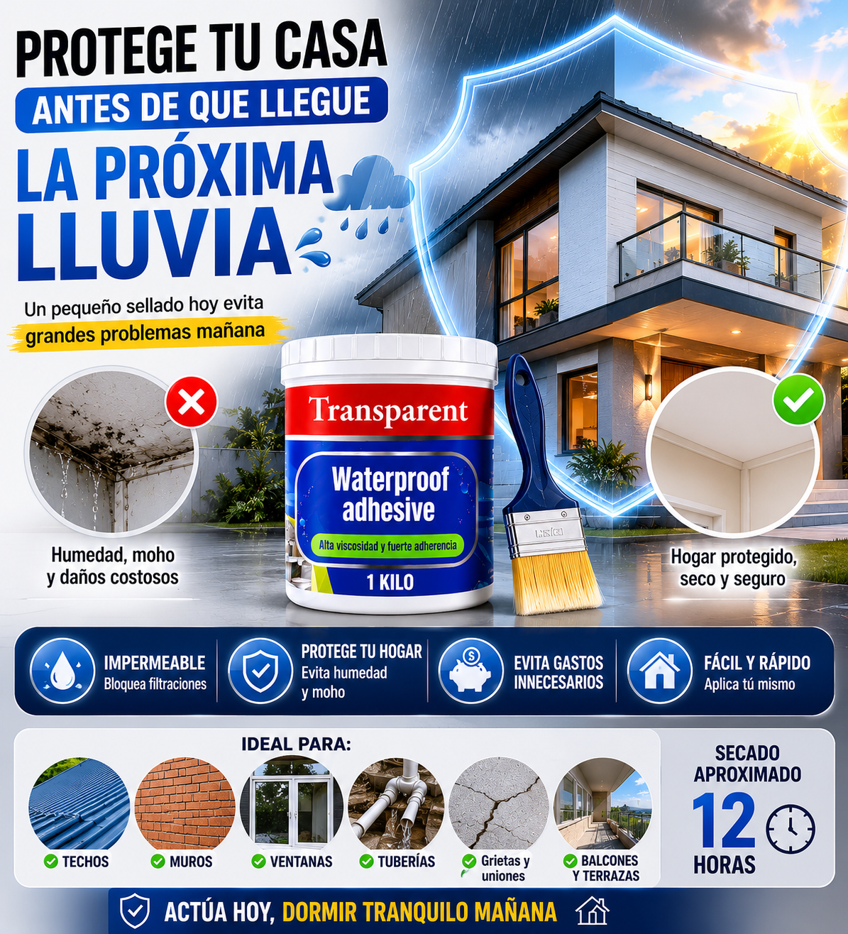 SellaMax™ Protección Invisible Contra Filtraciones 1KG + Brocha